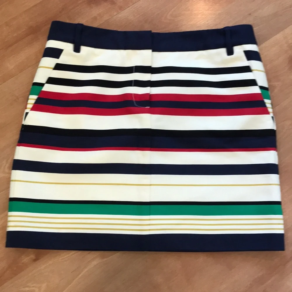 J.Crew Multicolored Striped Skirt W/ Pockets - Picture 1 of 9